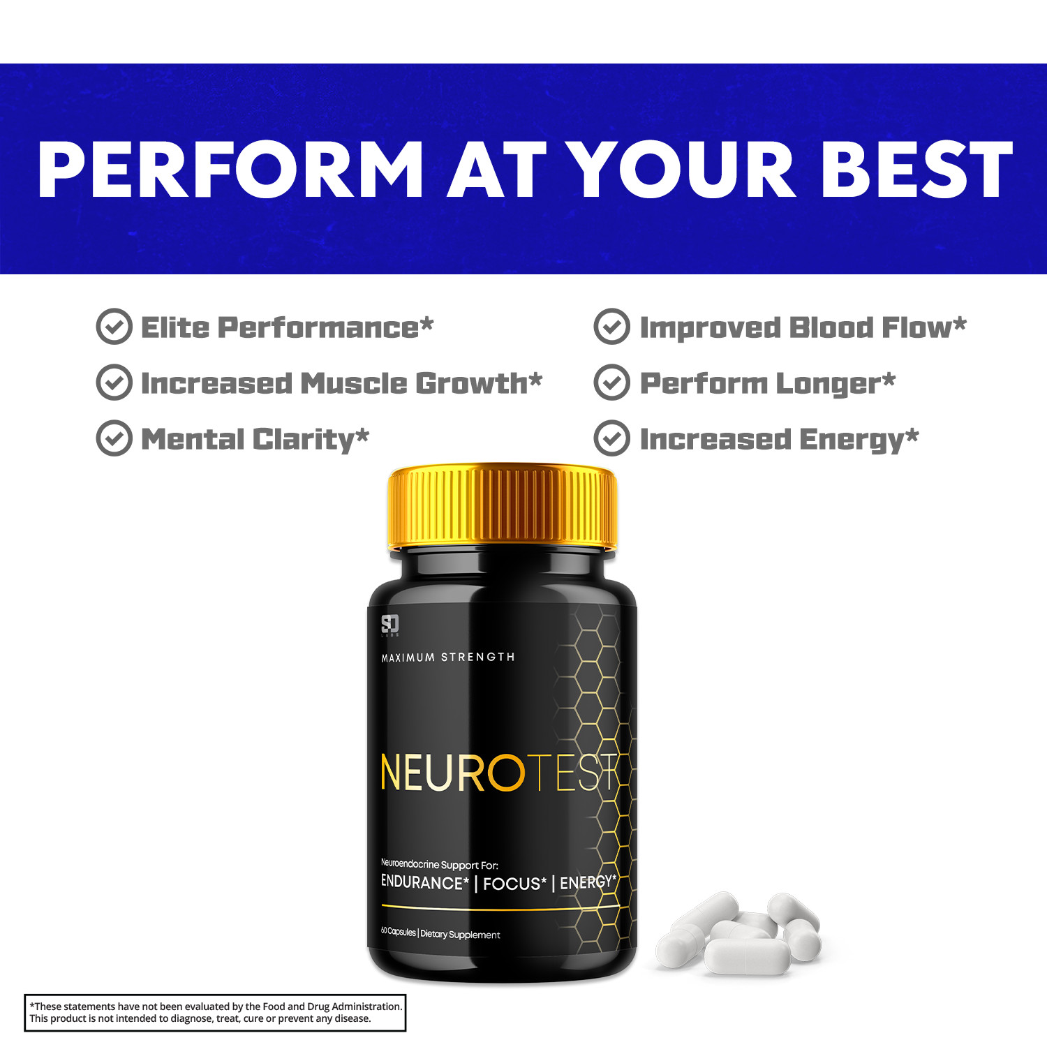 (5 Pack) Neurotest, Neurotest Advanced Formula Male Support Pills (300 Capsules)
