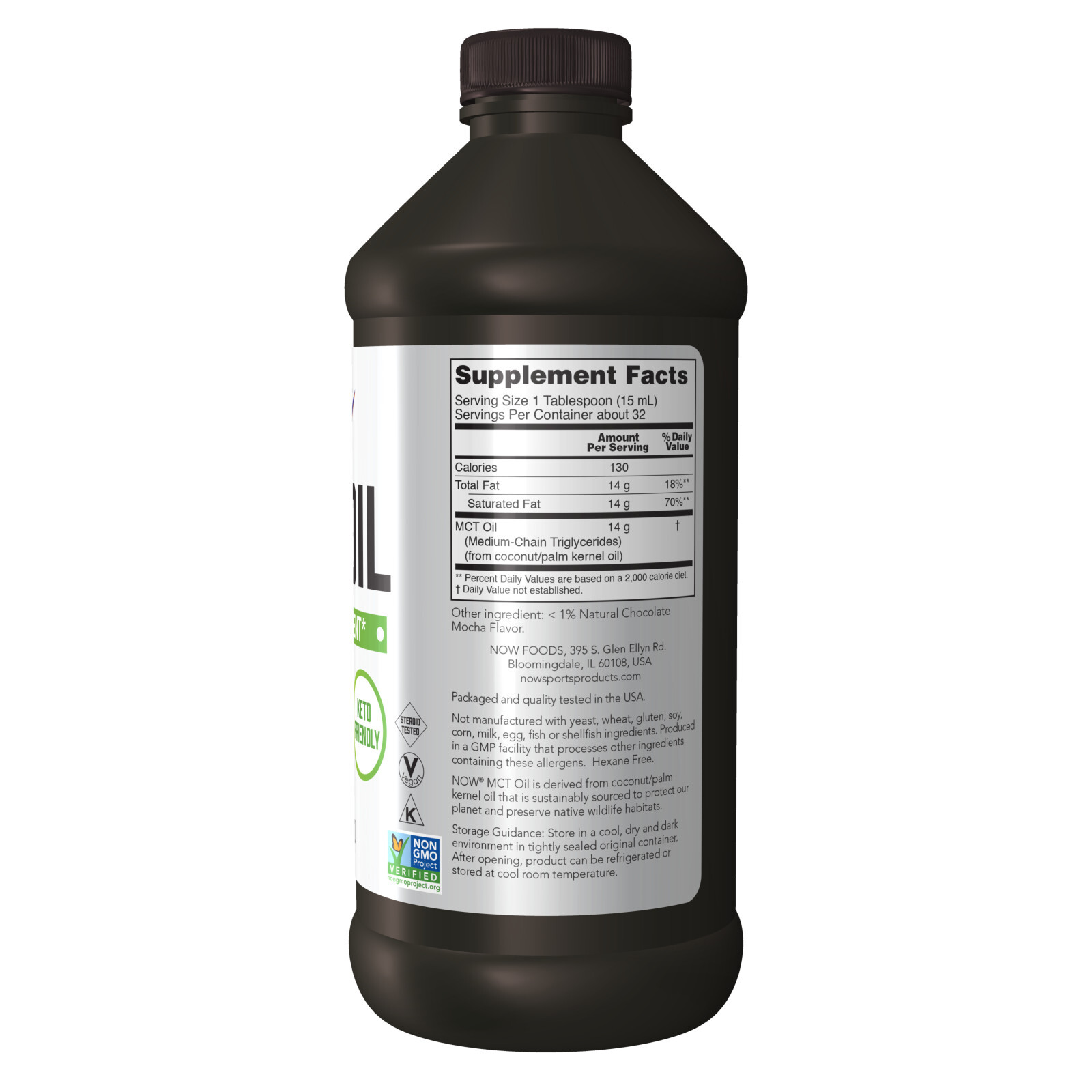 NOW FOODS MCT Oil Chocolate Mocha 16 fl oz