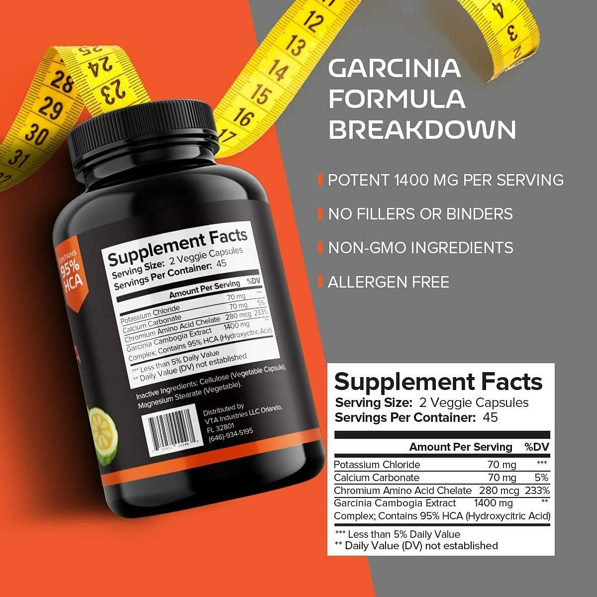 Apollo Garcinia Cambogia Appetite Suppressant For Weight Loss 100% Natural 90 c