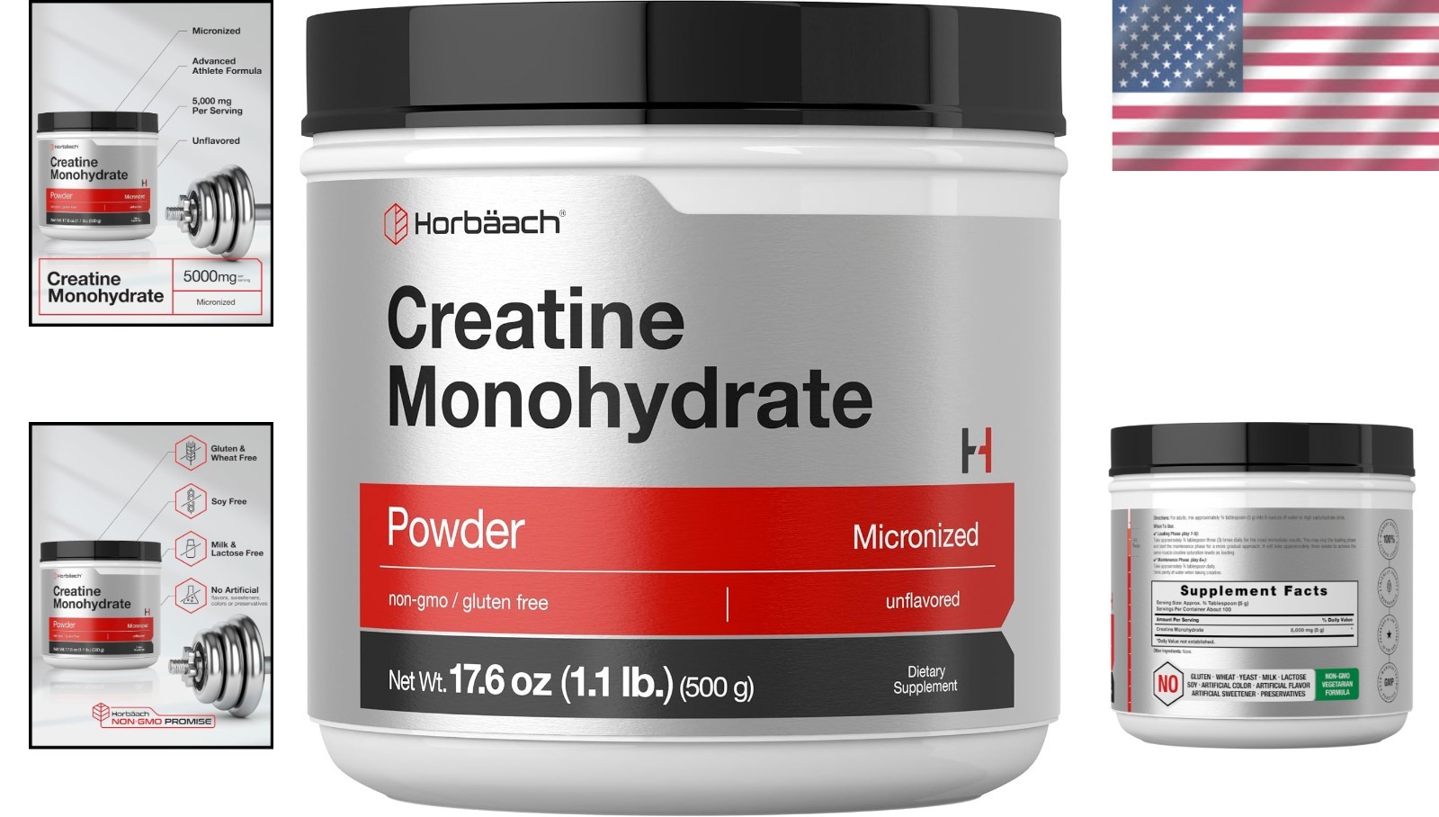 Micronized Creatine Monohydrate Powder 1.1lb – Gluten Free & Vegetarian