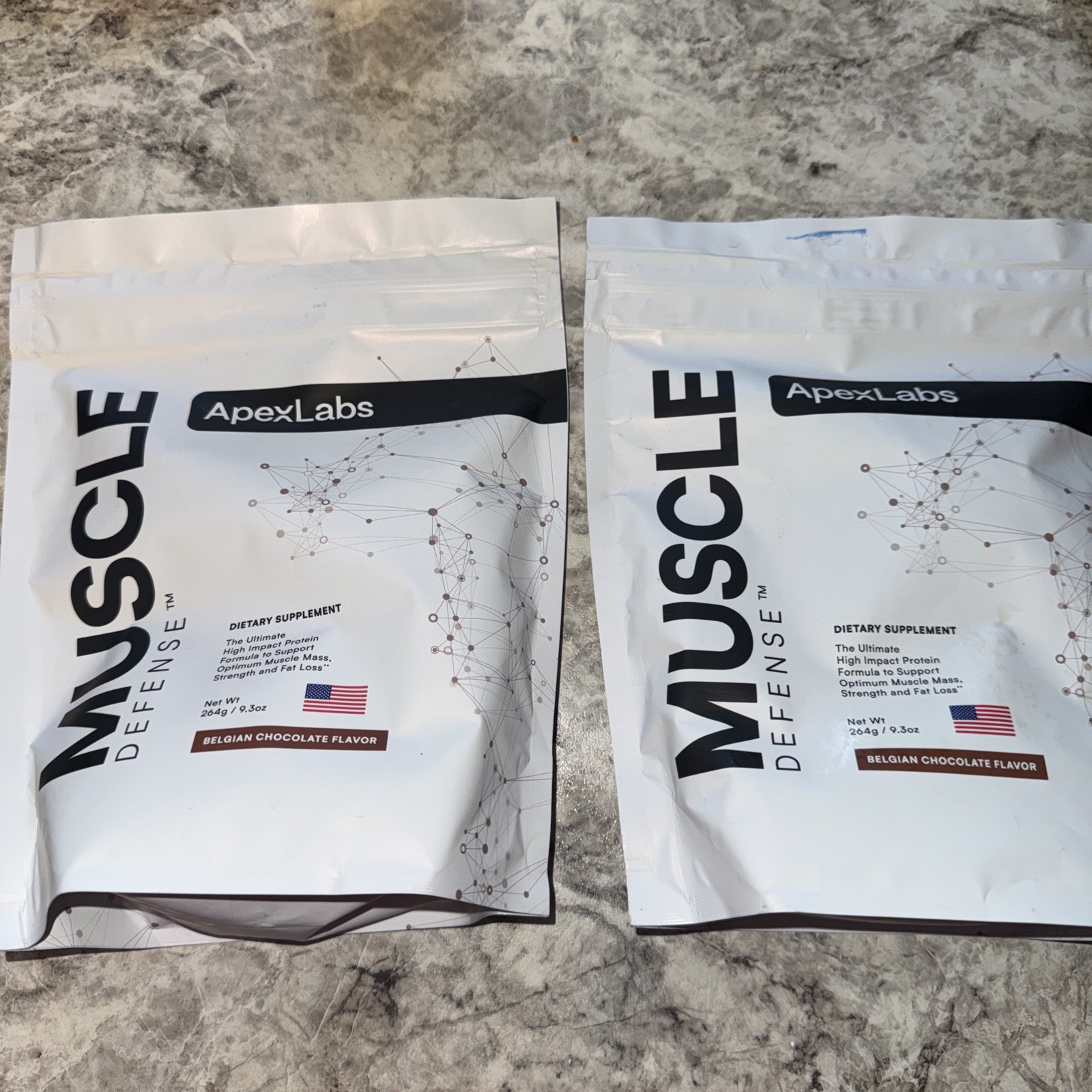 Muscle Defense Belgian Chocolate – ApexLabs Exp 11/26 2 – 9.3 Oz Bags