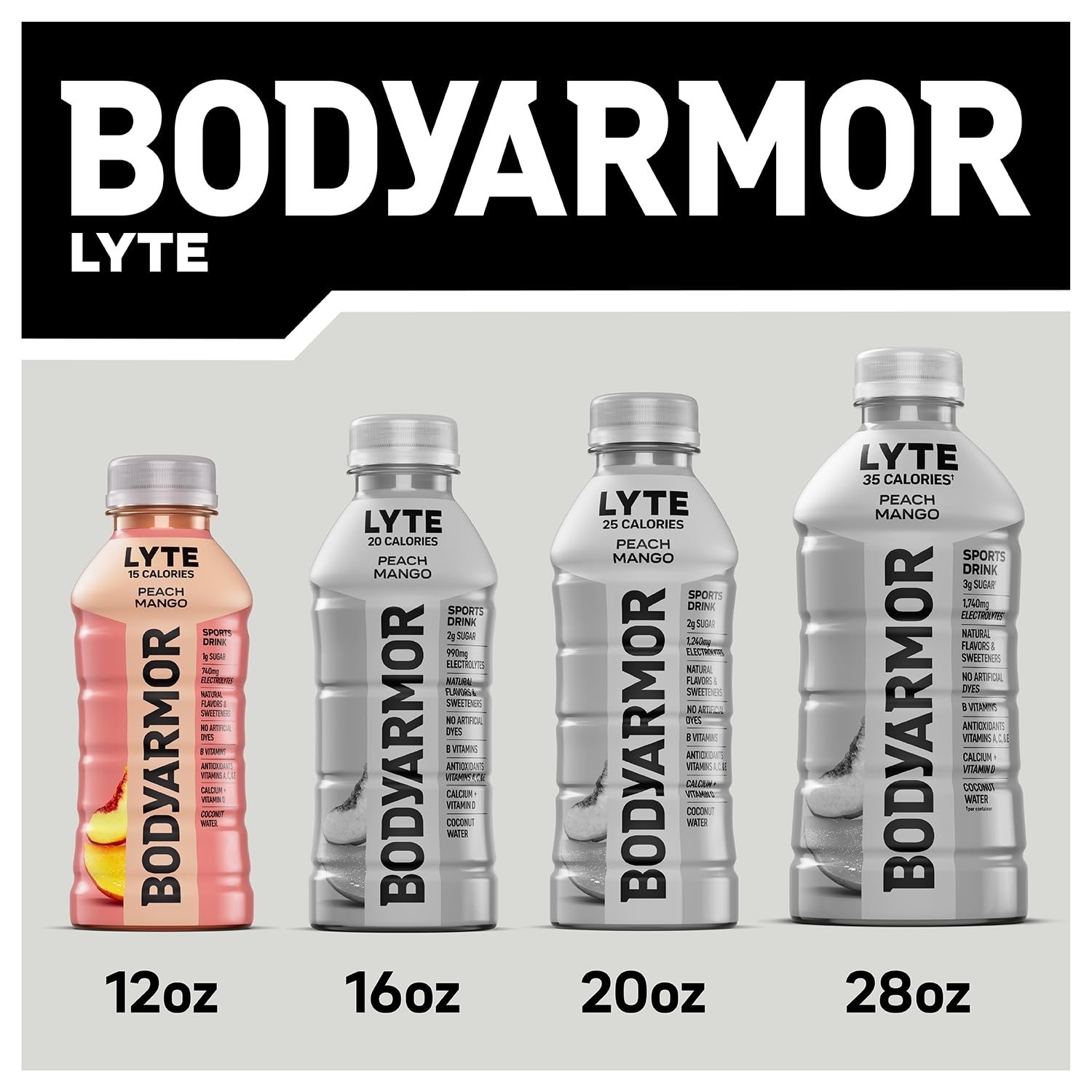 BODYARMOR Lyte Electrolyte Drink Peach Mango 12 Fl Oz (8 Pack)