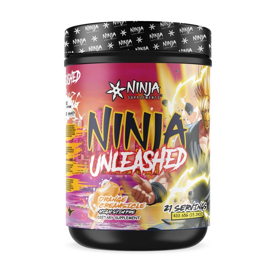 NINJA UNLEASHED HIGH STIM PRE WORKOUT 600mg from 3 different Caffeine Sources! ￼