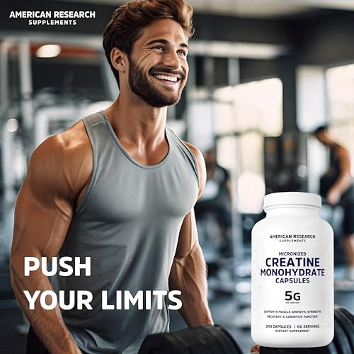 Creatine Monohydrate 5G Capsules 60 Servings Micronized