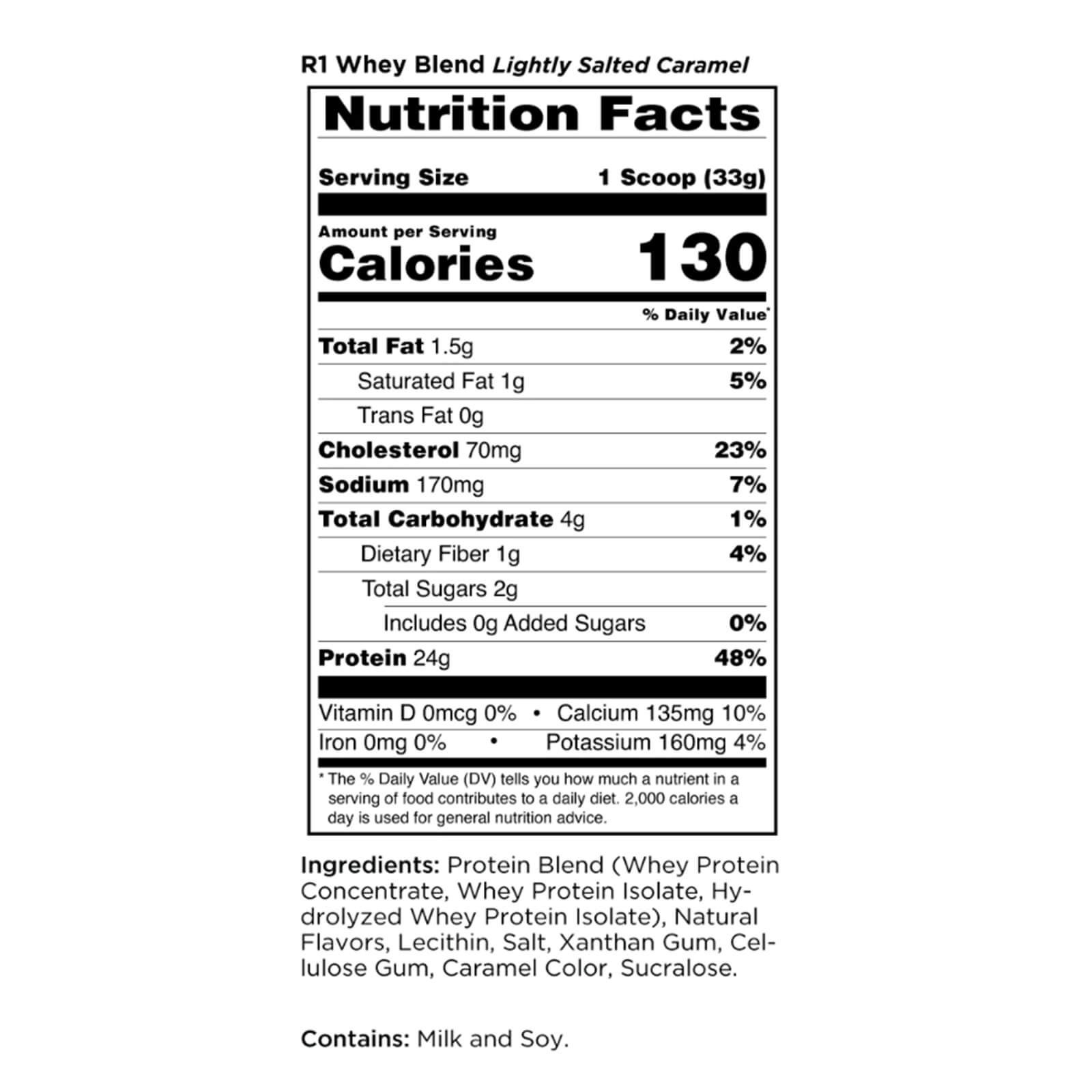 RULE 1 Whey Blend 27 serv Lightly Salted Caramel 100% Whey Protein Blend 1.99lb