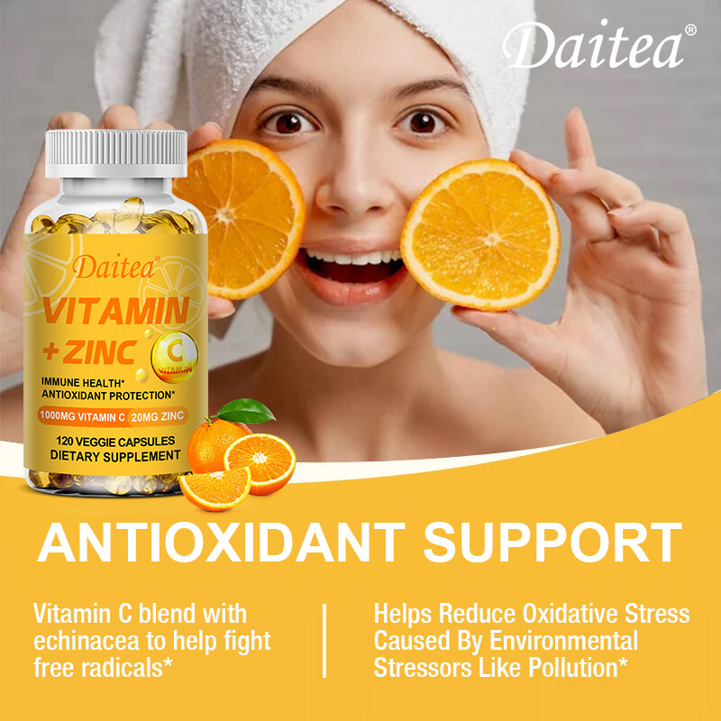 Vitamin C + Zinc – Immune Health, Antioxidant, Immunity 1000mg – Made in The USA