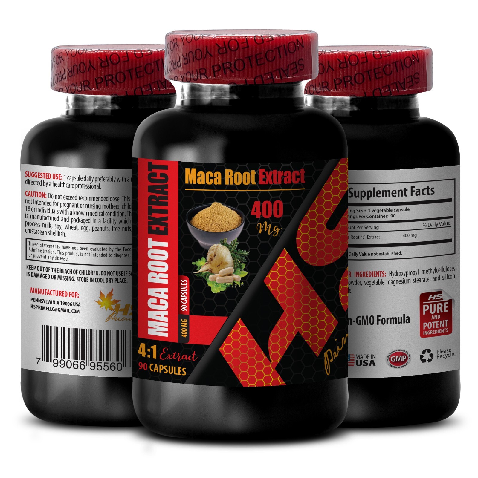 Stamina Health – MACA ROOT EXTRACT 400MG – endurance for women – 2 Bottles