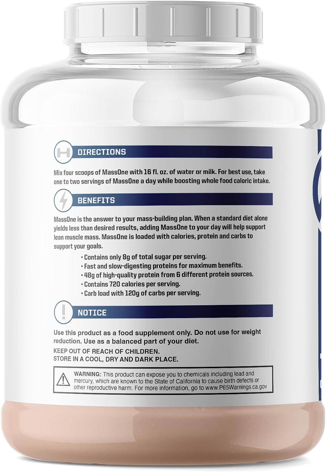 Massone Mass Gainer Protein Powder Gain Weight Protein Meal Replacement (Gourmet