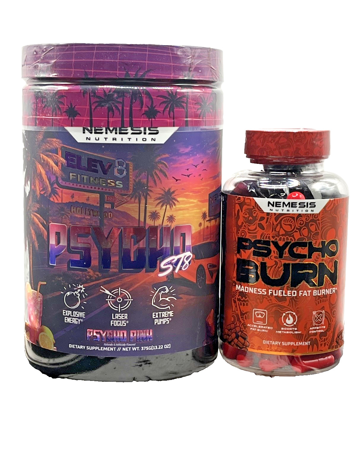 BUNDLE Psycho ST8 High Stim Pre-Workout and Psycho Burn High Stim Fat burner