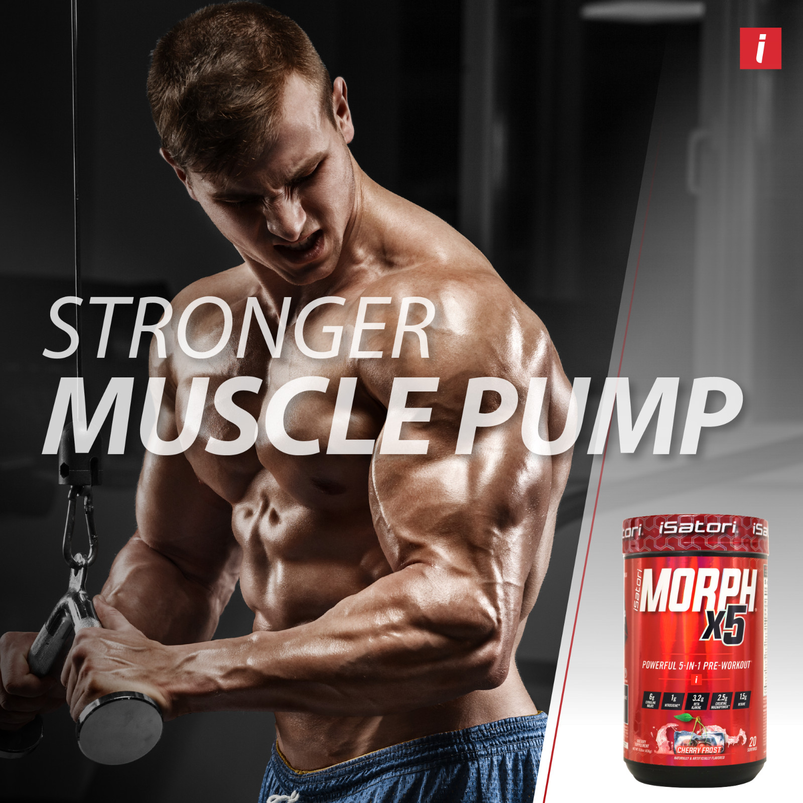 MORPH X5 Intense Pre Workout- Fully Loaded for Performance- Cherry Frost 20 Ser