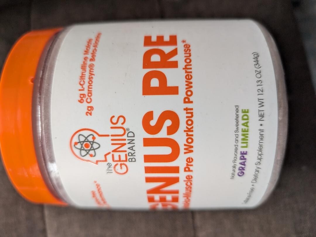 Genius Pre, Stimulant-Free Pre Workout Powerhouse , 11.35 oz (322 g) Apple/Grape