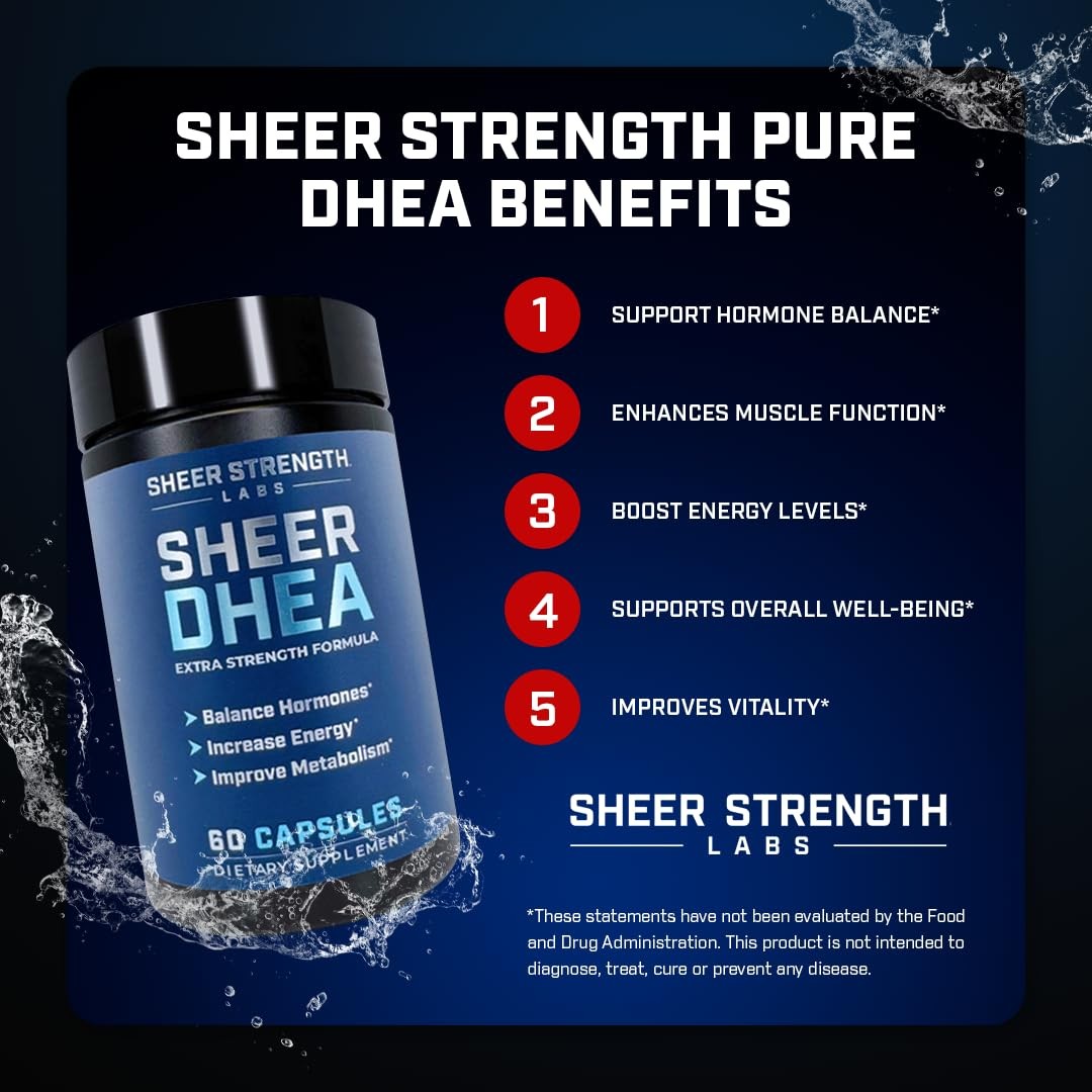 DHEA Supplement for Men 100mg – Pure 60 Count (Pack of 1)