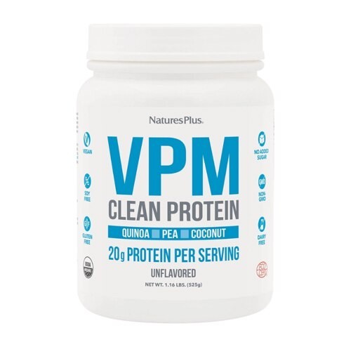 NaturesPlus VPM Clean Vegan Protein (Unflavored) 1.16 lb New Sealed