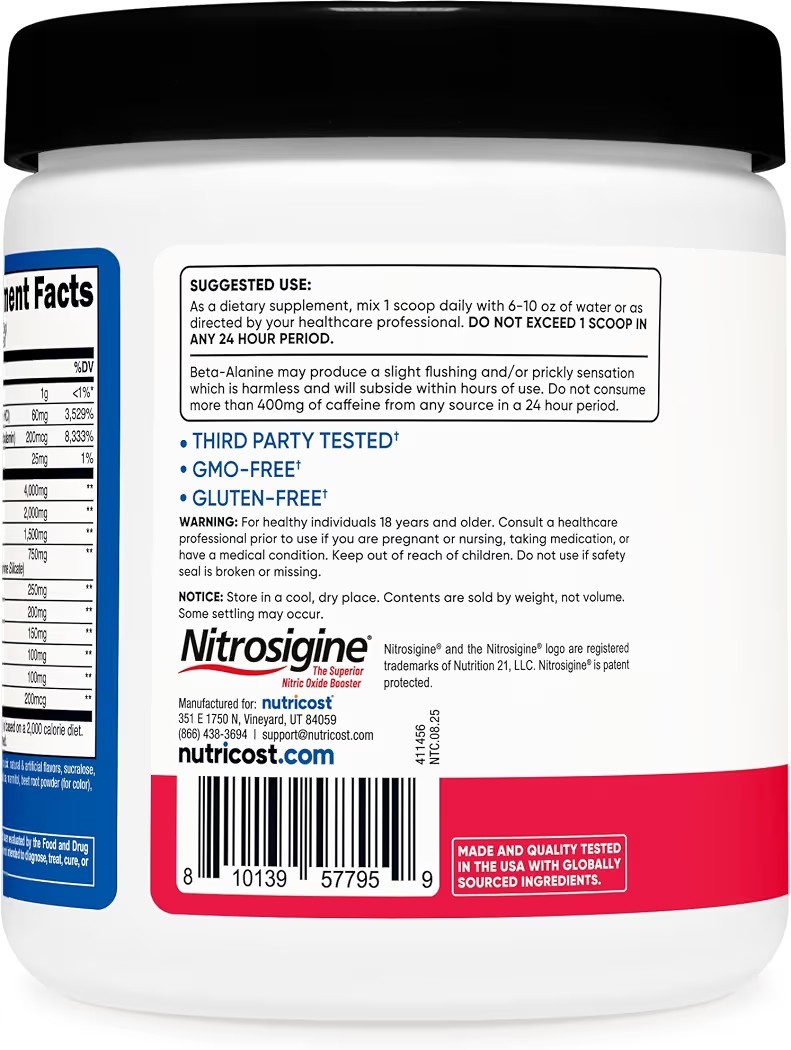 Nutricost Pre-Workout Complex Powder (Strawberry Kiwi) 30 Serivings