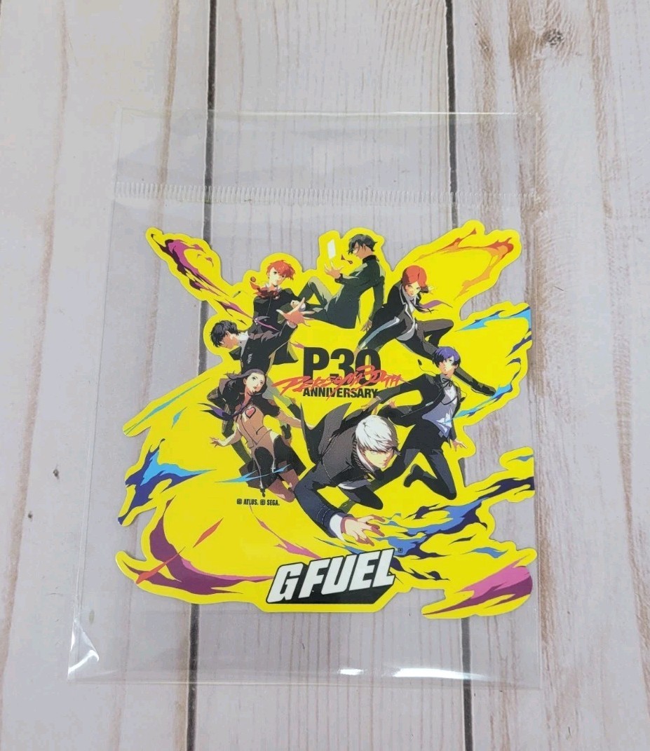 GFuel Persona 30th Anniversary Awakening Collector’s Box Tub Shaker Cup Sticker