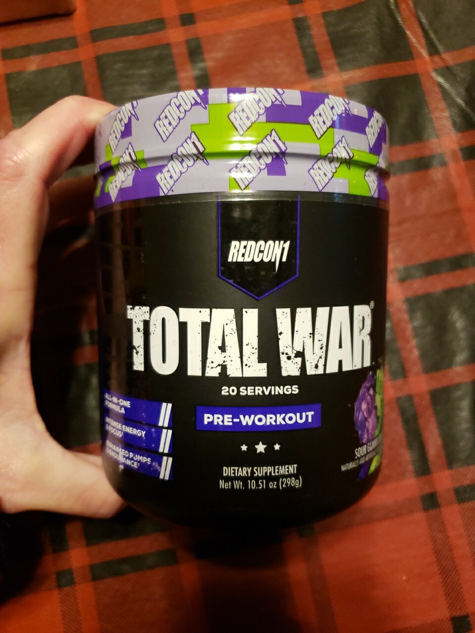 REDCON1 TOTAL WAR, Preworkout, Sour Gummy Bear, 20 Servings