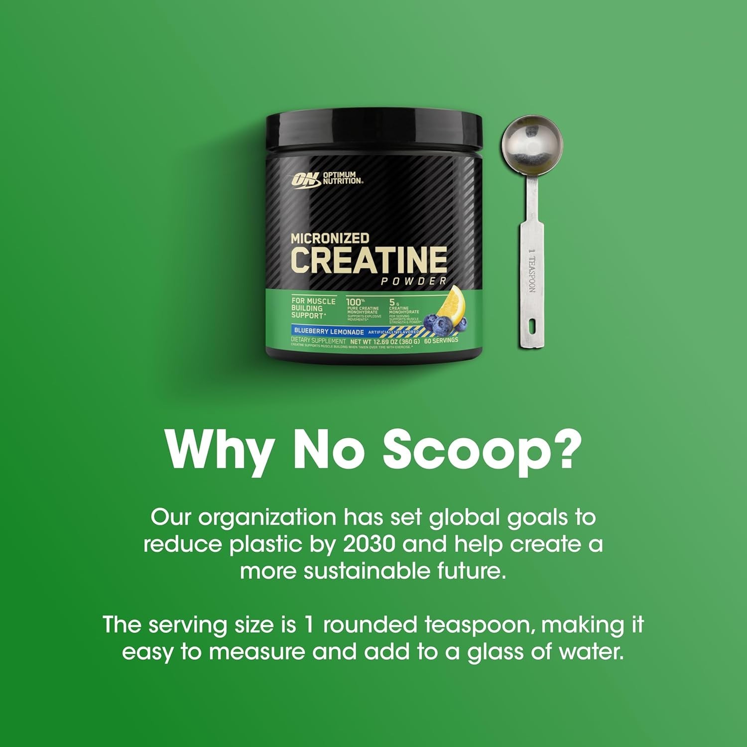 Micronized Creatine Monohydrate Powder, Blueberry Lemonade Creatine, 60 Servi…