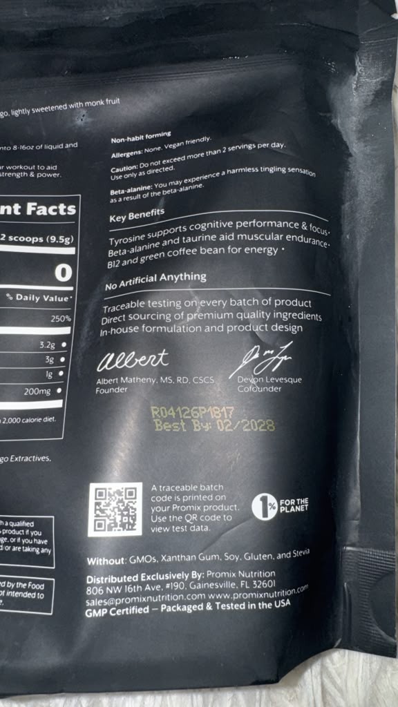 PROMIX Pre-Workout Mango Powder Dietary Supplement 10 oz (285 g)