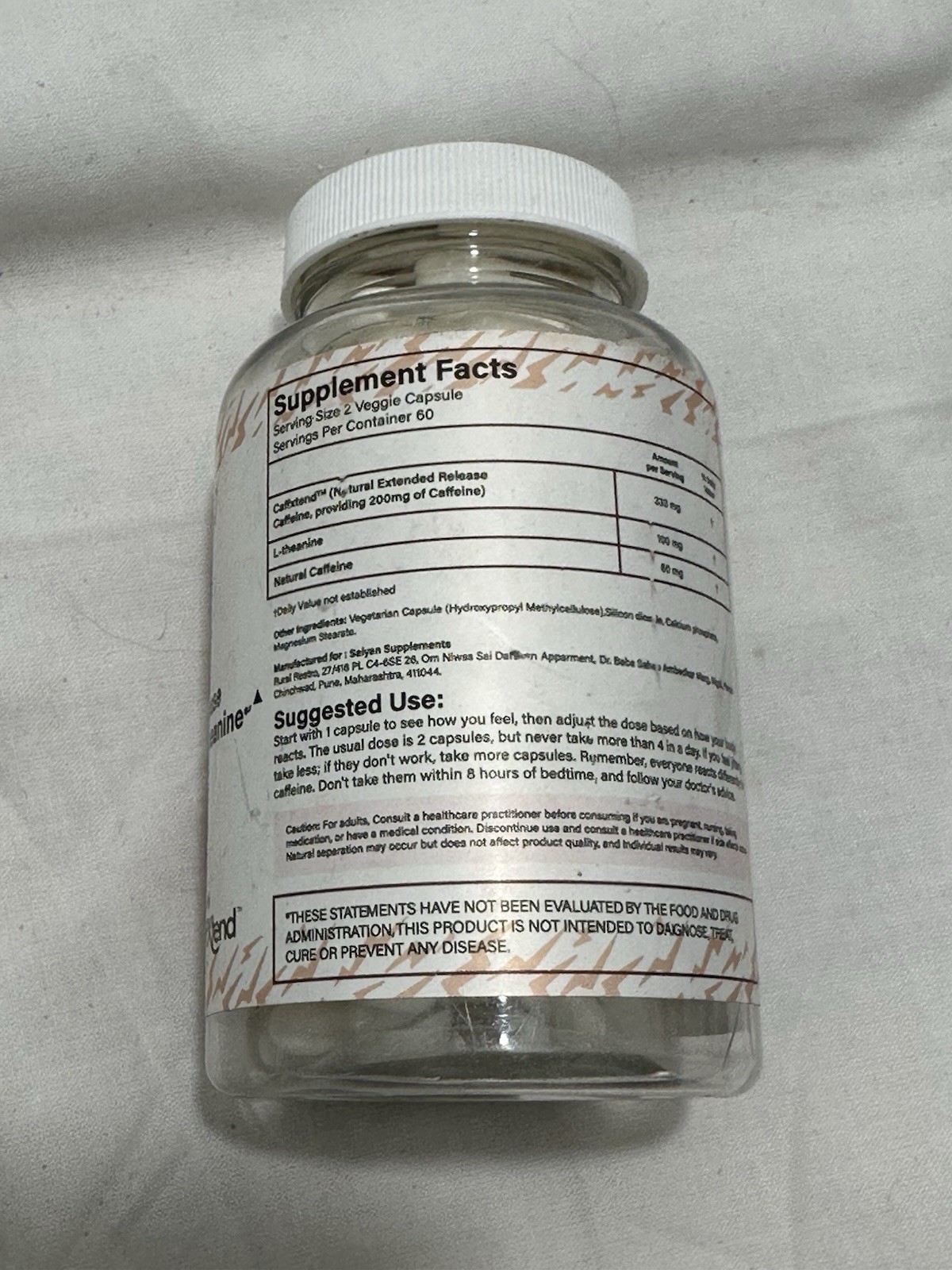 Ultra Caffeine 200mg Extended Release Caffeine X 100mg L-Theanine 120 Caps 9/26