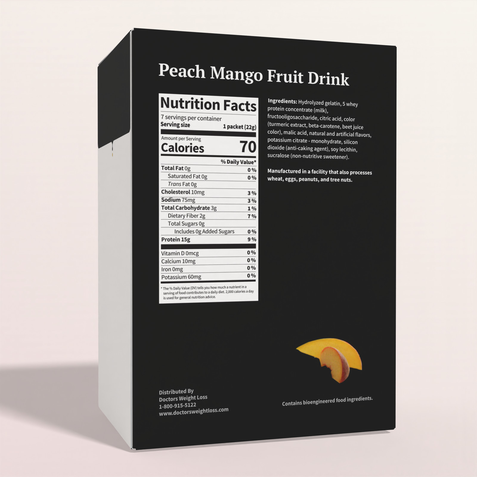ProtiWise Peach Mango Fruit Protein Drink, Low Carb, KETO Friendly Diet 7ct