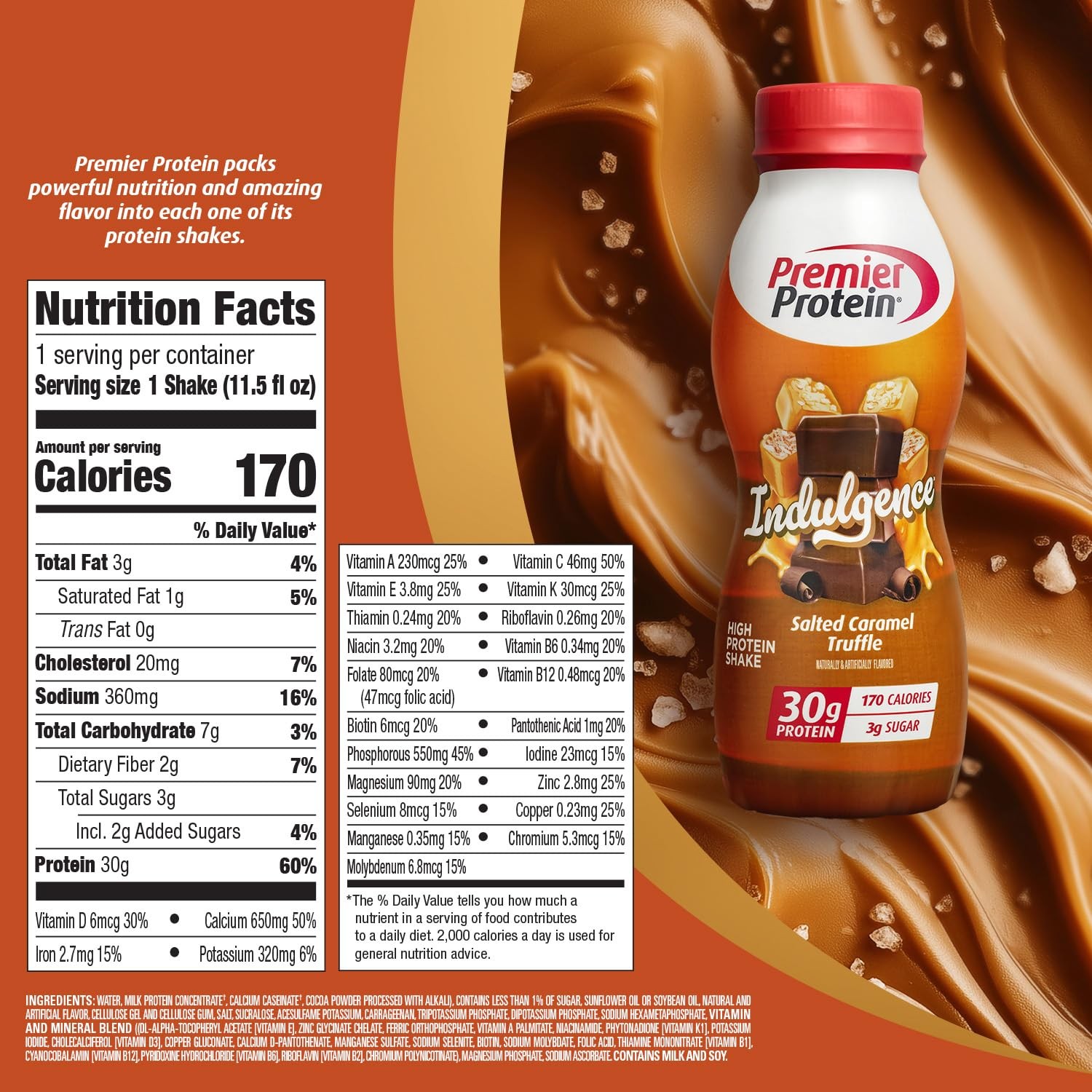Premier Protein Shake Indulgence Salted Caramel Truffle 30G Protein 170