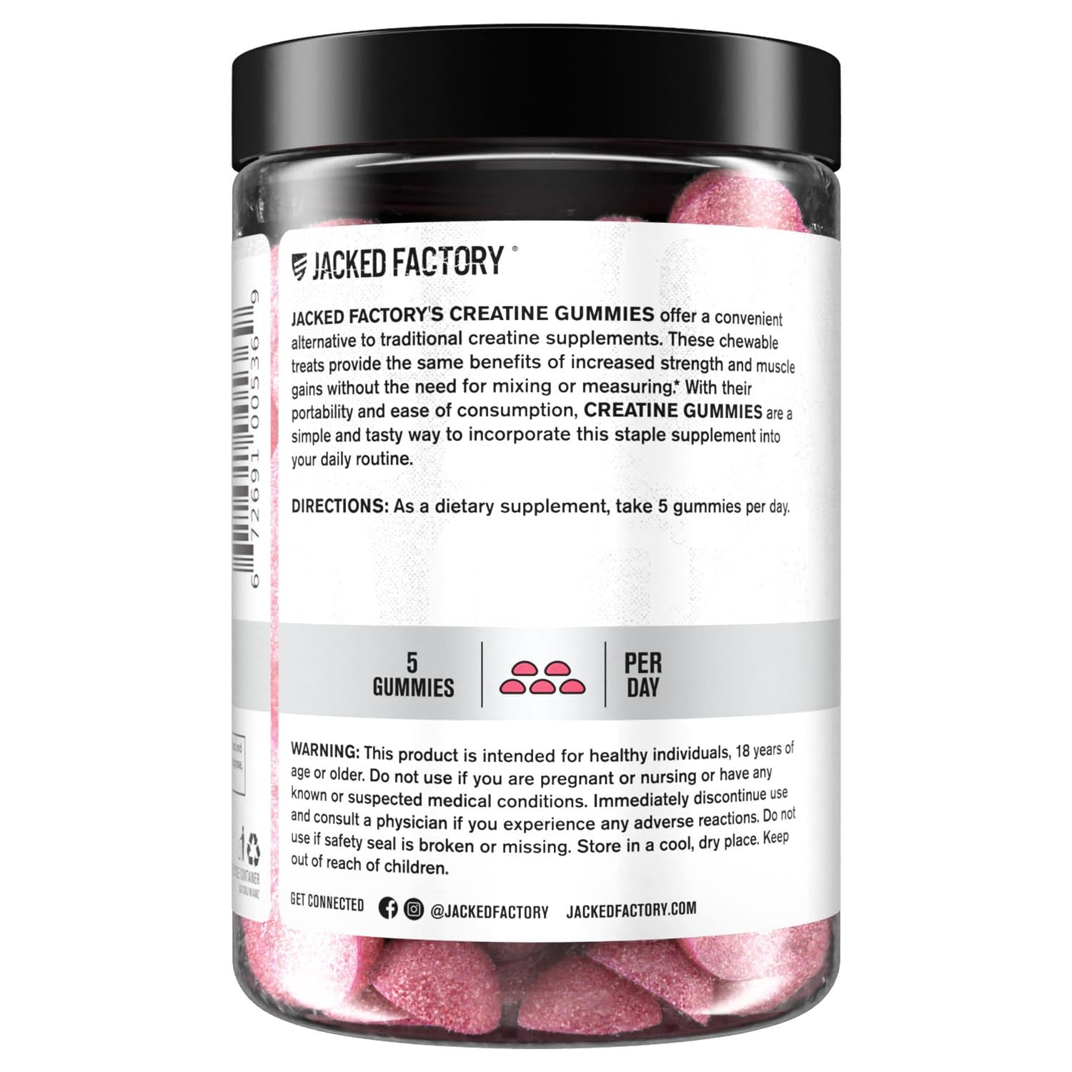Creatine Monohydrate Gummies 5g Daily Dose (1g per Gummy) – Creatine Gummy fo…