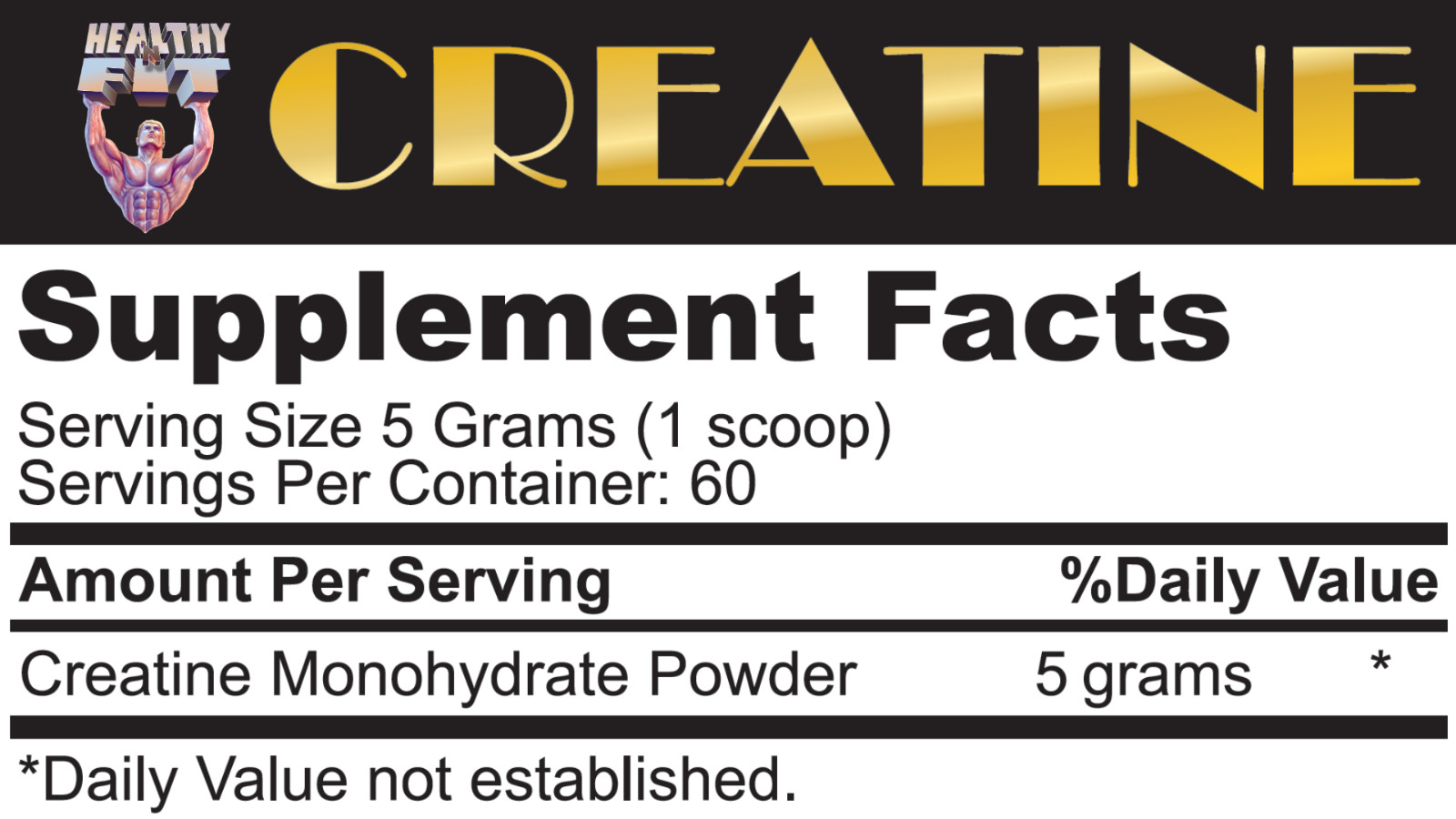 Healthy N Fit Creatine 300g- 100% Pure Creatine Monohydrate, NO Fillers GMP cert