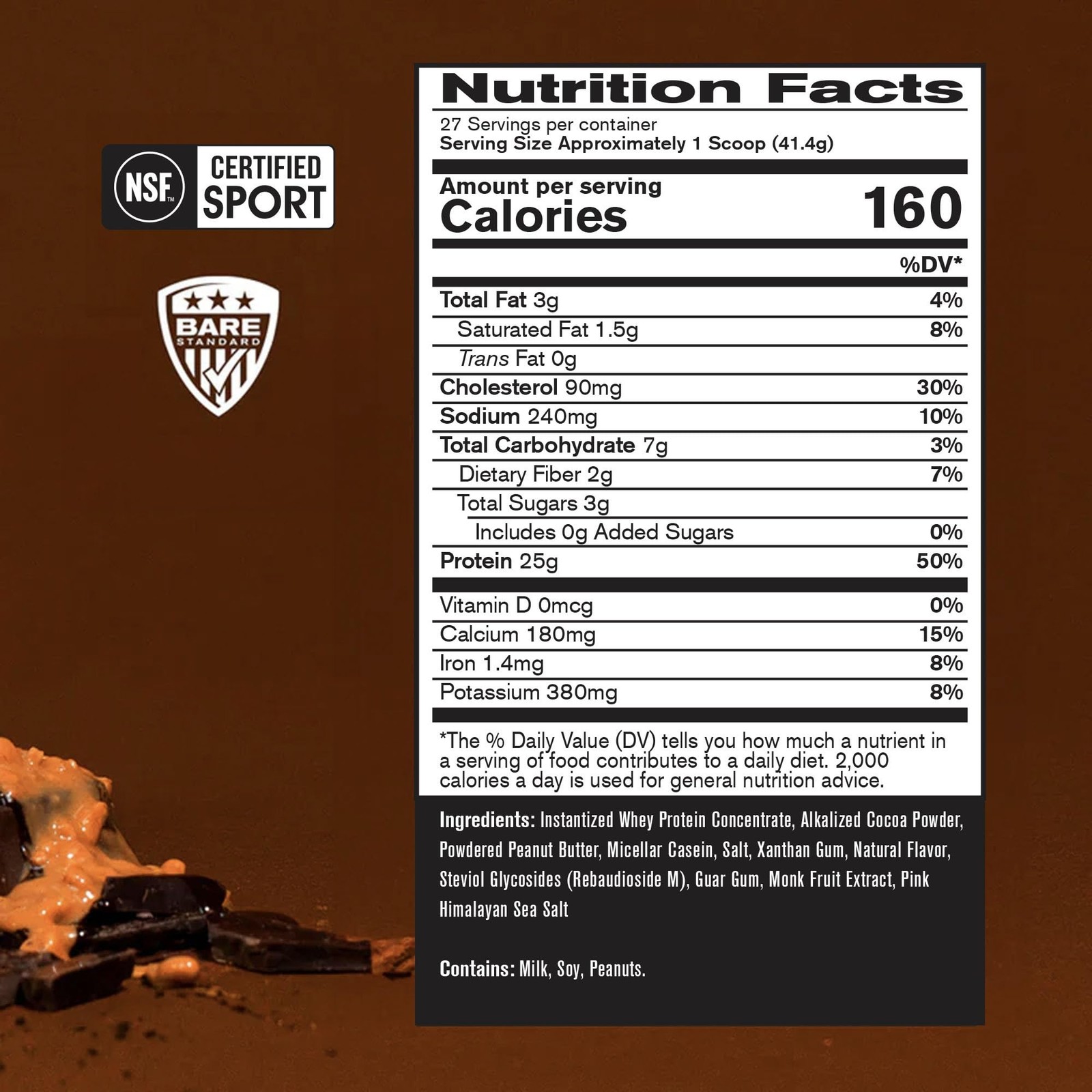 BARE PERFORMANCE NUTRITION, BPN Whey Protein + Casein Protein Powder Blend, C…