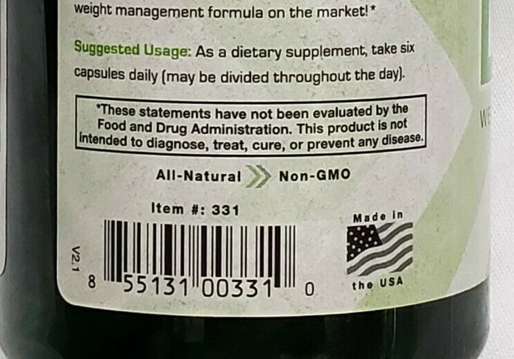 BQuick Nutrition – LEAN – Weight Management Formula – 120 Caps – Exp 4/2025