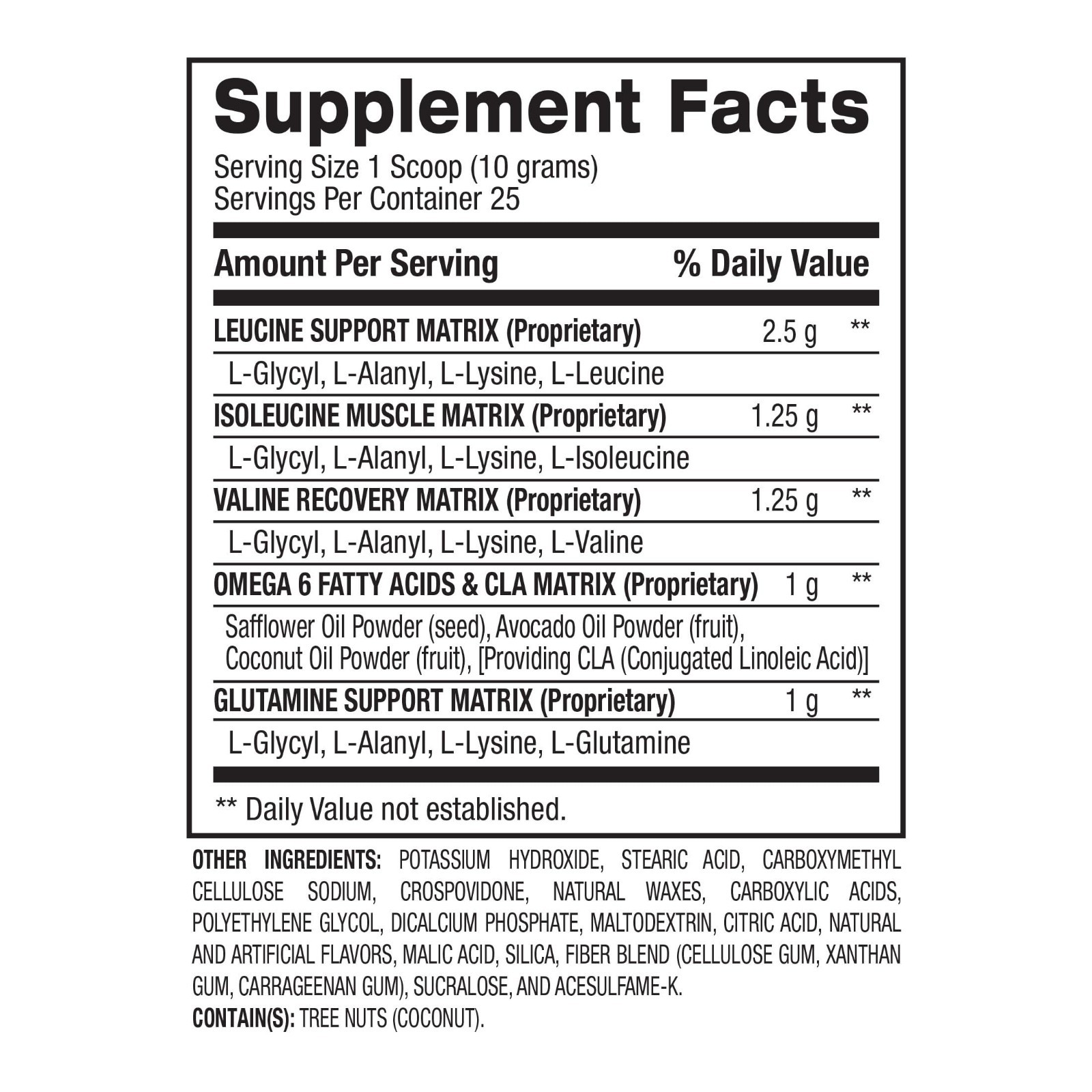 BCAA Amino Acid Powder for Post Workout Recovery & Hydration – Fruit Punch, 25 S
