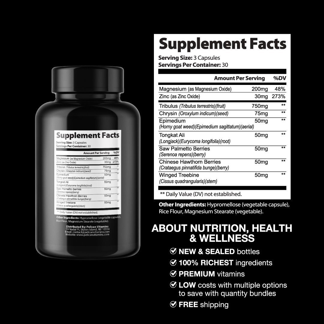 Burn Flow- Bodybuilding & Men’s Health Support- 2 Bottles- 180 Capsules