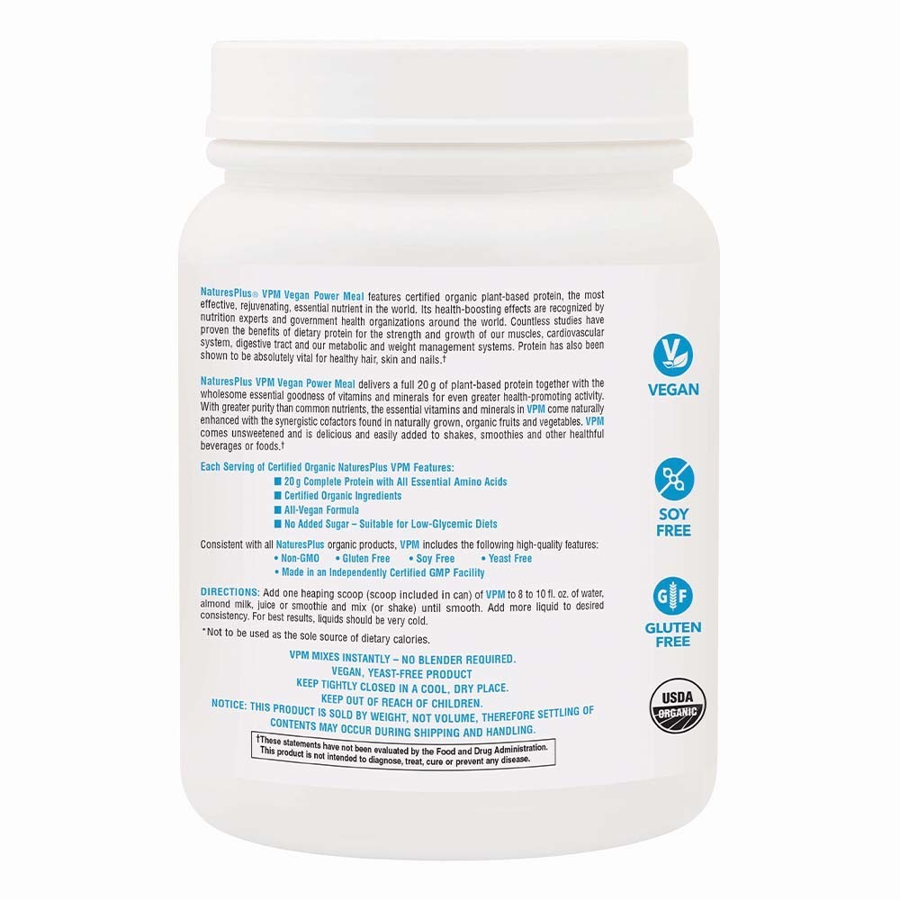 NaturesPlus VPM Clean Vegan Protein (Unflavored) 1.16 lb New Sealed