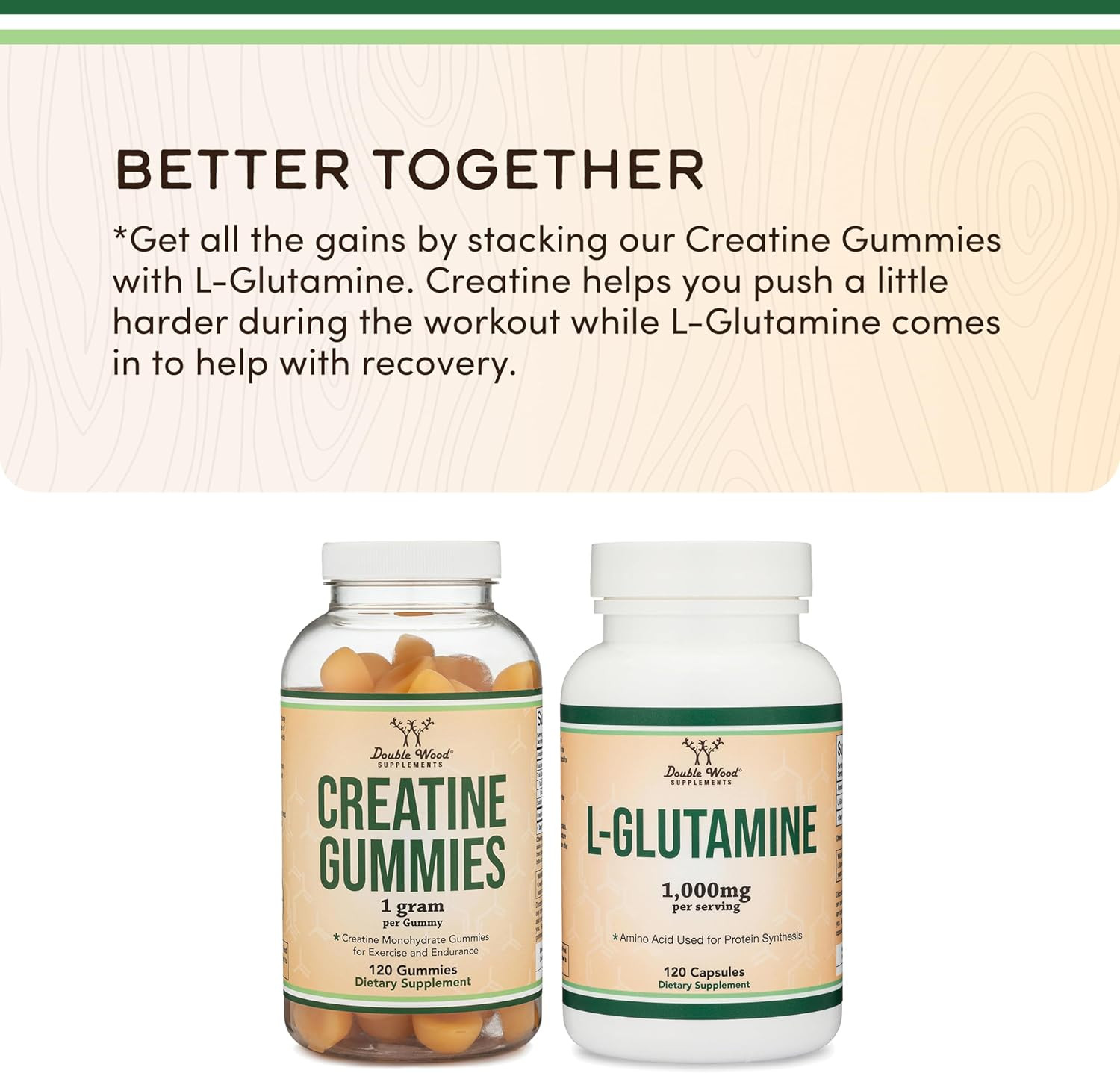Creatine Monohydrate Gummies – 1G per Serving, 120 Count – No Fillers, Vegan Saf