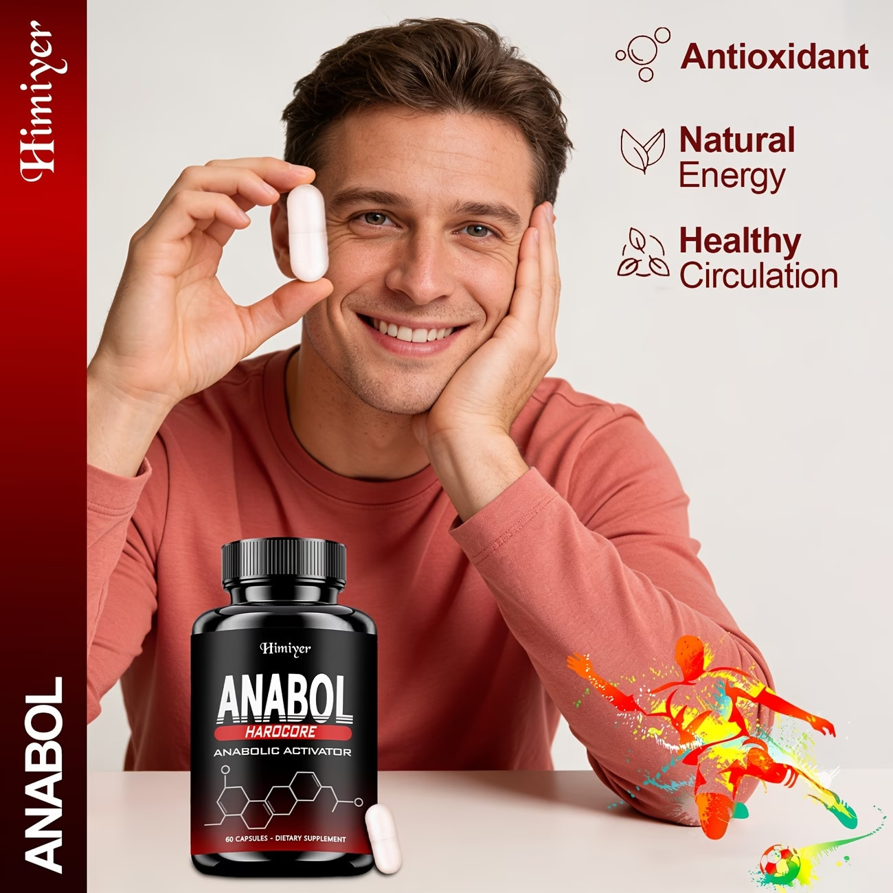 Anabol Hardcore Advanced Bodybuilding Supplement | 60 Capsules | Energy Support