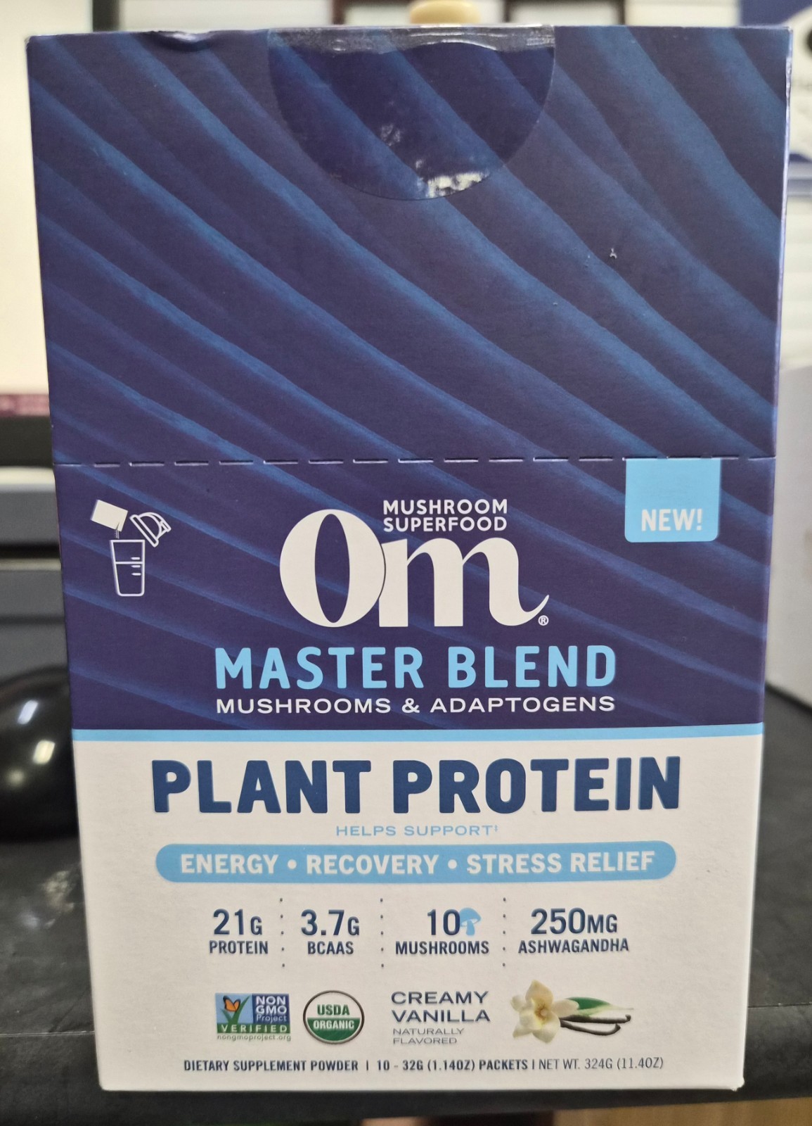 OM Master Blend Plant Protein Mushrooms & Adaptogens Dietary Supplement Power