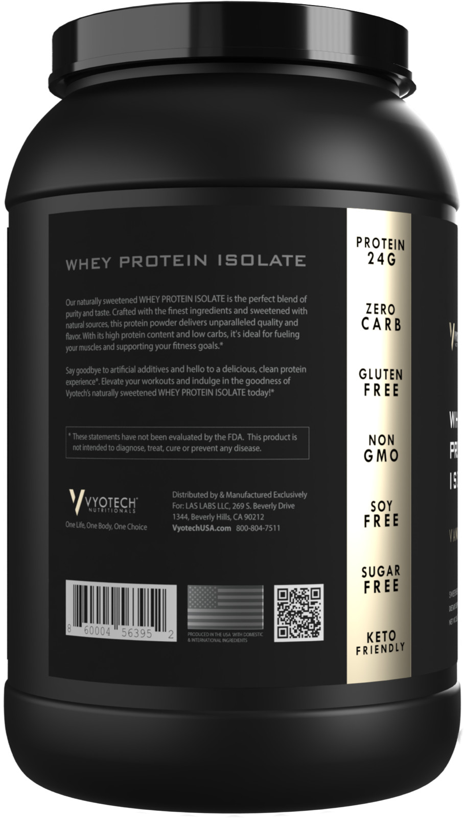 Whey Protein Isolate with Digestive Enzymes Vyotech Nutritionals Zero Carb