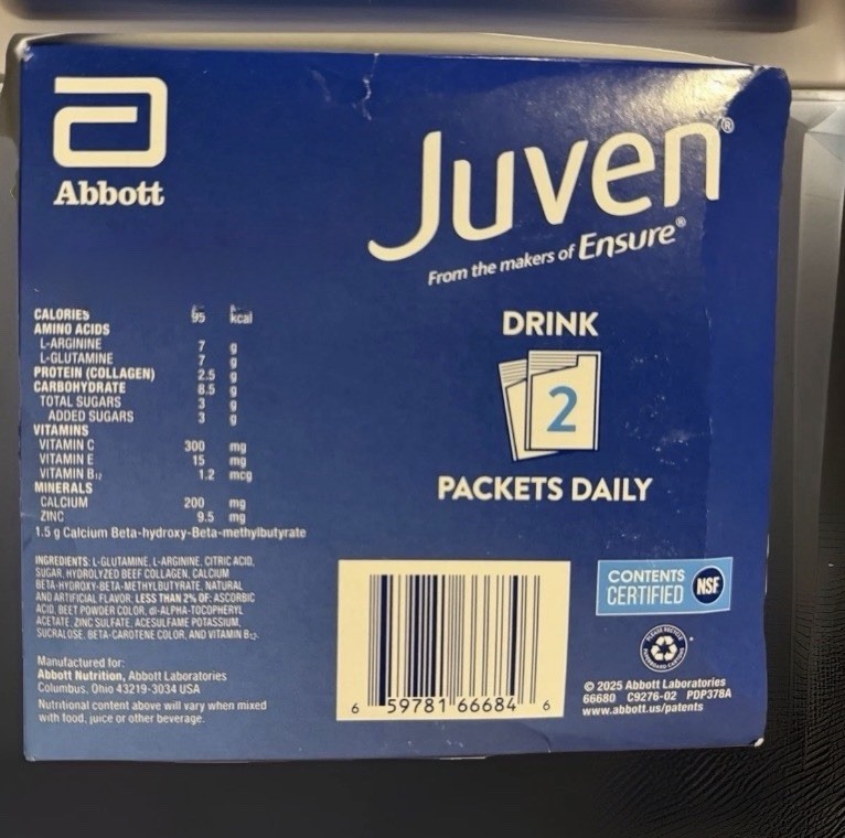 Juven Therapeutic Wound Healing Powder Orange & Fruit Punch Collagen 10 Packets