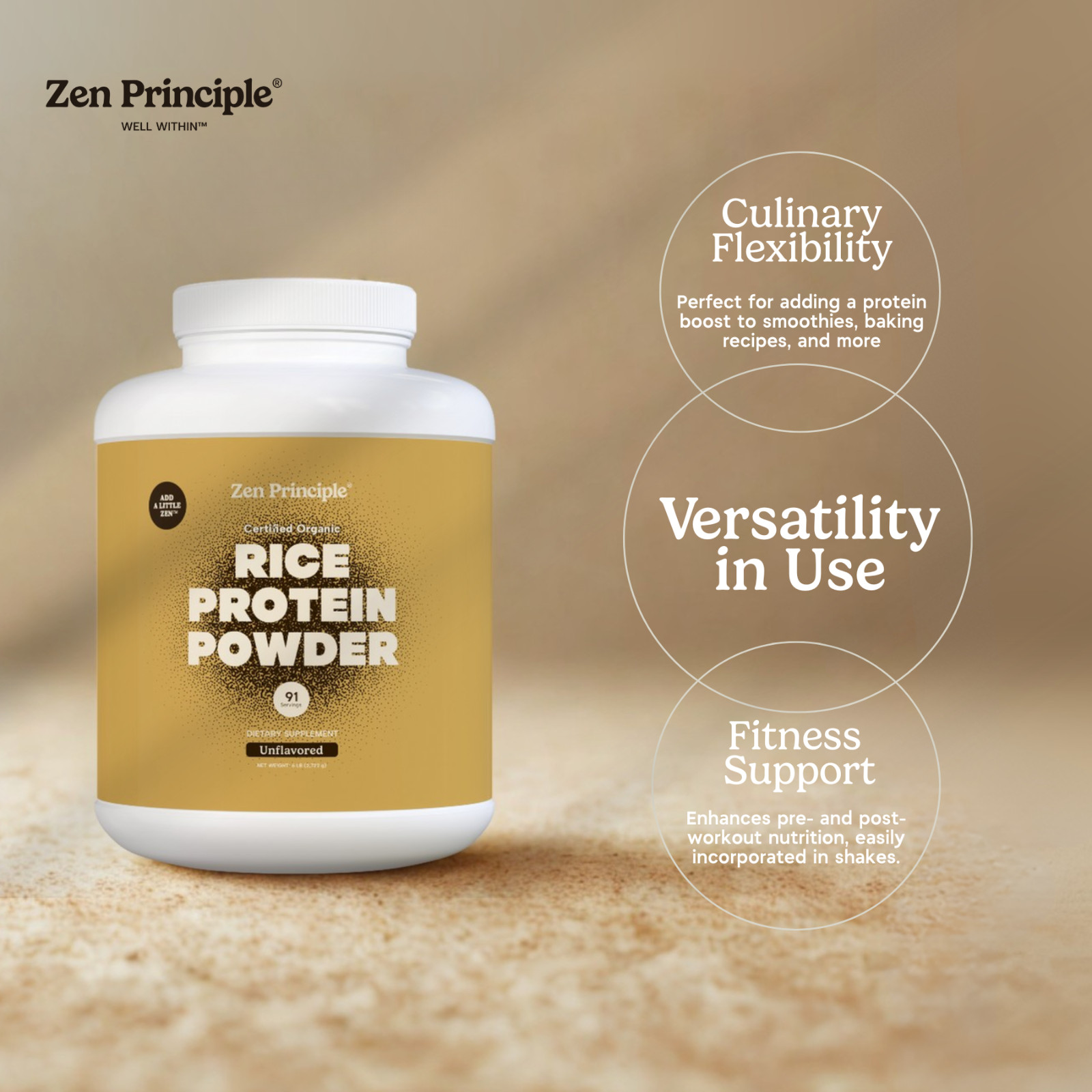 6 lb. Organic Brown Rice Protein Powder. USDA Certified. 80% Protein.