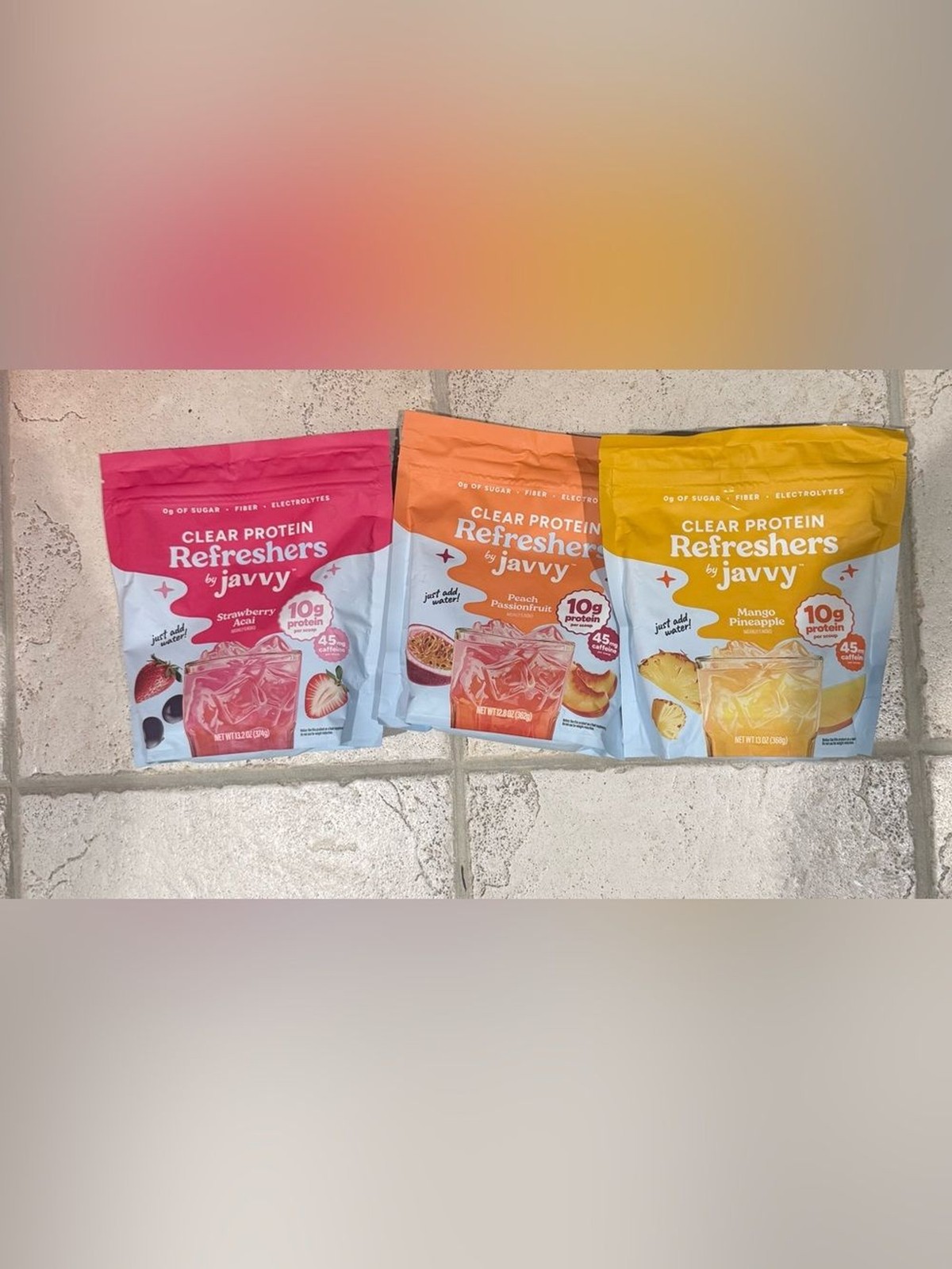 Clear Protein Refresher by Javvy trio flavors