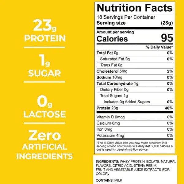 WICKED Lemonade Clear Whey Isolate Protein Powder 23g Protein 18 Servings NEW