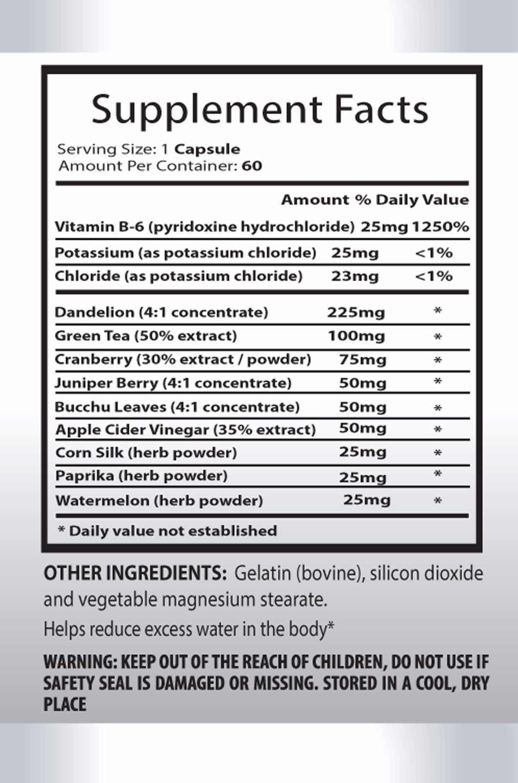 Antioxidant liquid supplement – WATER AWAY – RASPBERRY KETONE COMBO – raspberry
