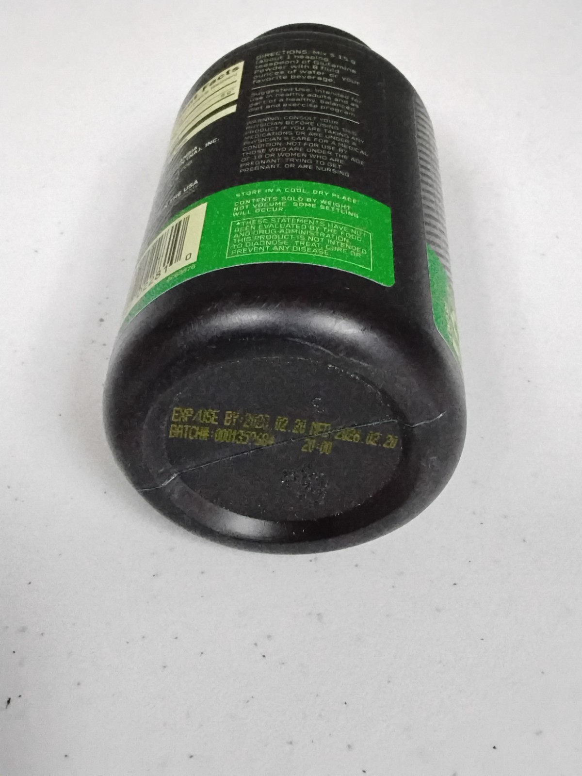 Optimum Nutrition ON Glutamine Powder Unflavored 10.58 oz (300 g) Exp 02/2029