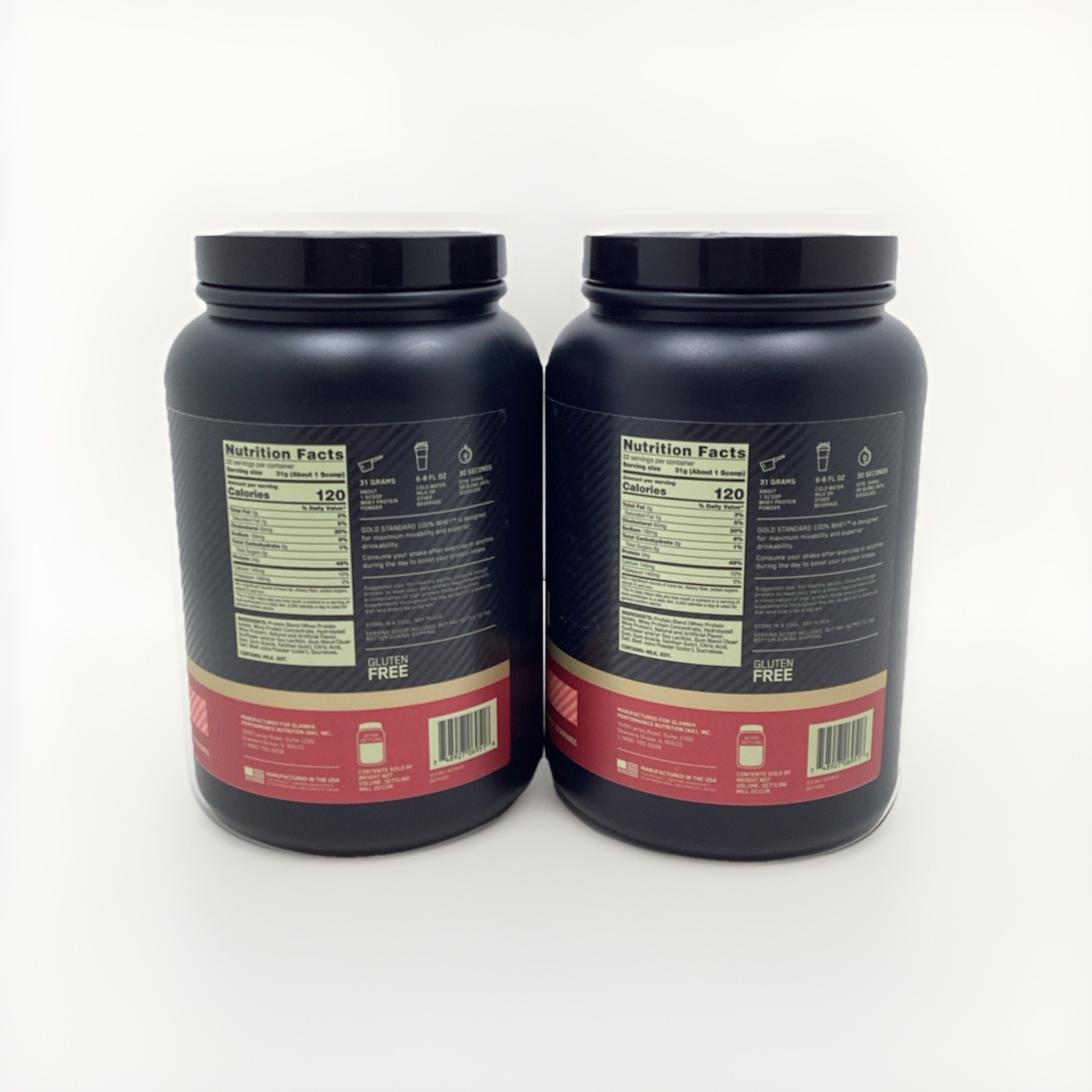 2X OPTIMUM NUTRITION 100% WHEY PROTEIN STRAWBERRIES & CREAM EXP 01/2027+