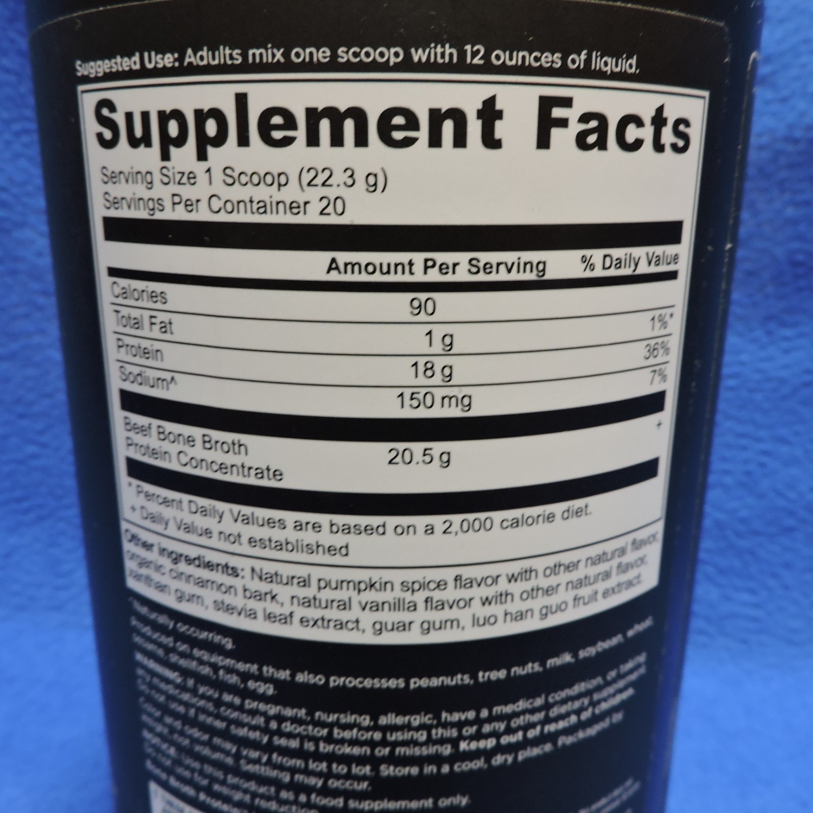 Ancient Nutrition Bone Broth Protein Pumpkin Spice 15.73 oz exp 06/12/2027