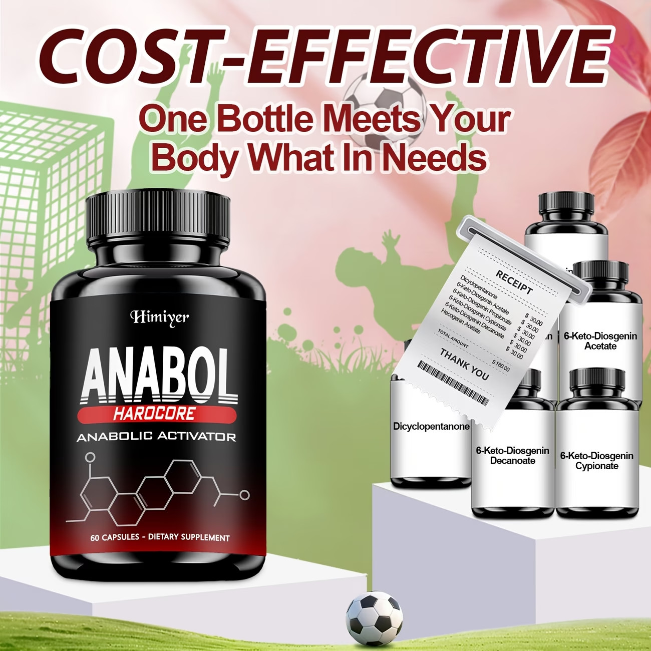 2PC Anabol Hardcore Advanced Bodybuilding Supplement | 60 Capsules | for Energy