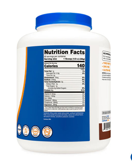 Nutricost Whey Protein Isolate (Chocolate) 5 LBS – Non-GMO & Gluten Free