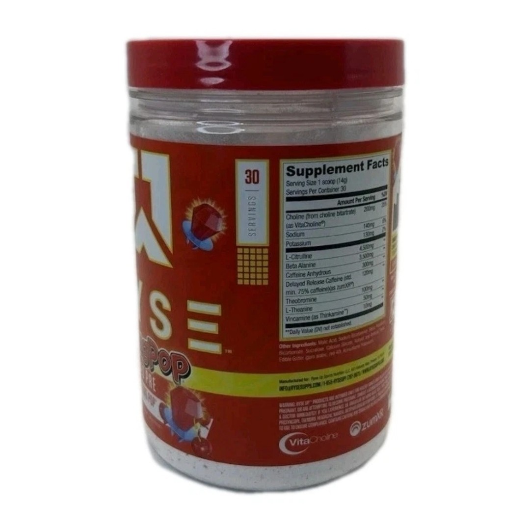 Ryse Loaded Pre Workout Supplement Pumps & Energy Cherry Ring Pop – Size: 14.8oz