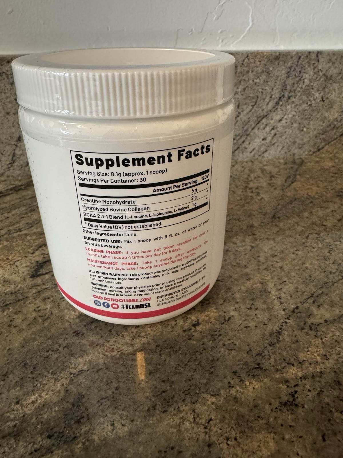 Old School Labs® Creatine Monohydrate for Women 243g/8.57oz. 30 Servings Powder