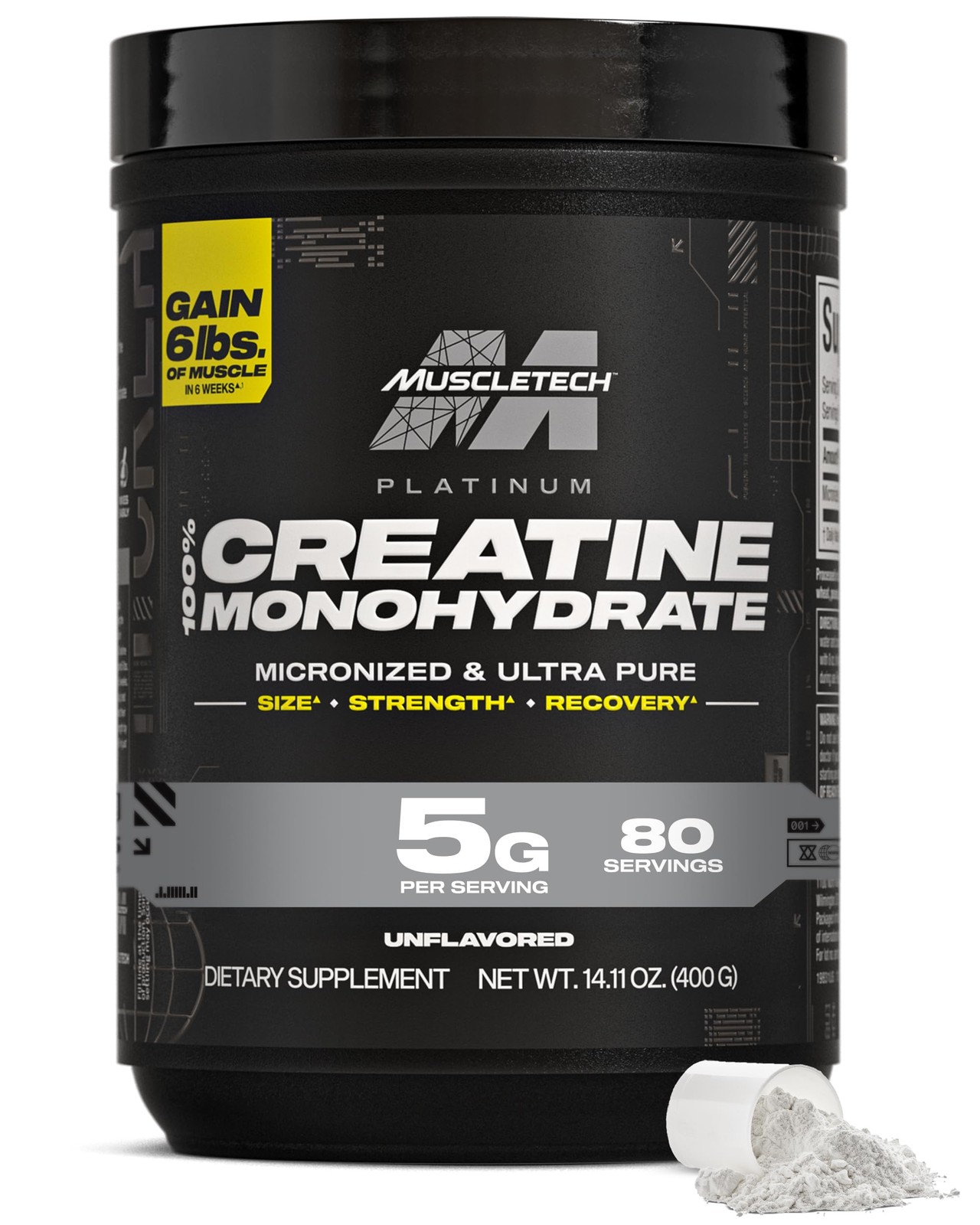 MuscleTech Creatine Monohydrate Powder, 14.11 Ounce (Pack of 1), 80 Servings