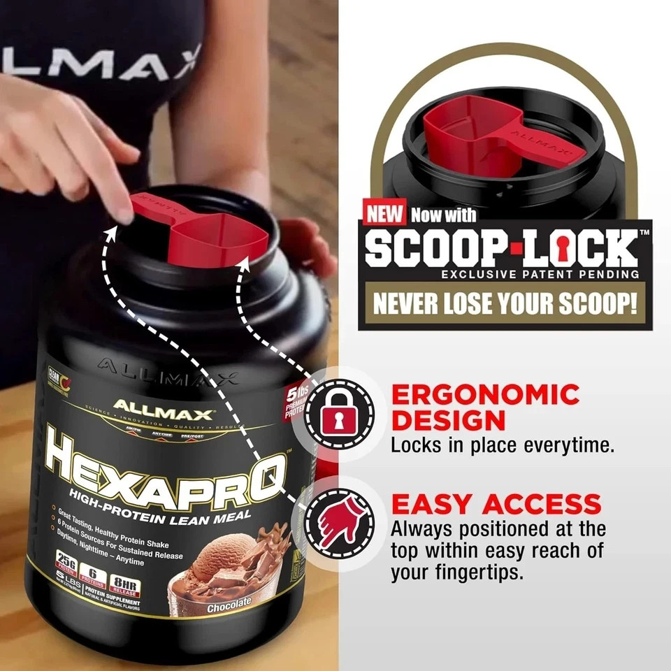 Allmax Nutrition – HexaPro High Protein Lean Meal – Chocolate – 5 lbs (2.27 kg)